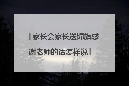 家长会家长送锦旗感谢老师的话怎样说