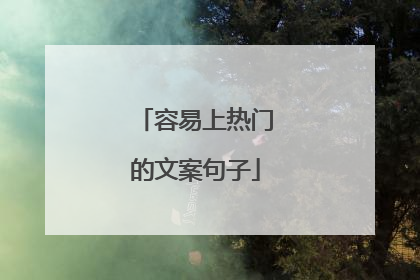容易上热门的文案句子