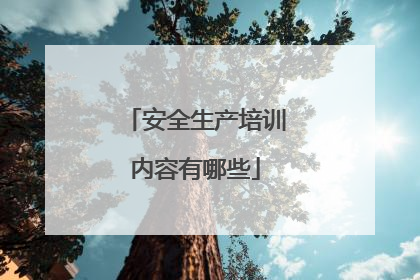 安全生产培训内容有哪些