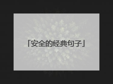 安全的经典句子