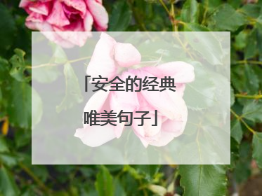 安全的经典唯美句子
