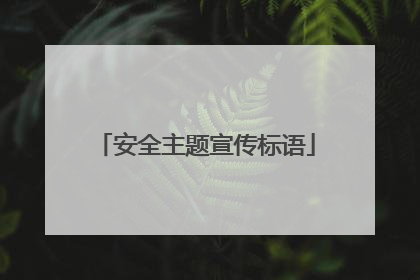 安全主题宣传标语