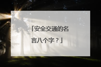 安全交通的名言八个字？