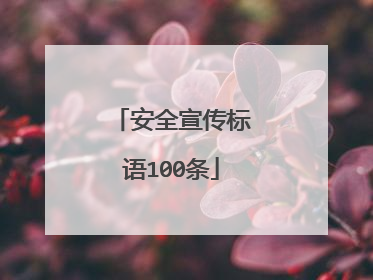 安全宣传标语100条