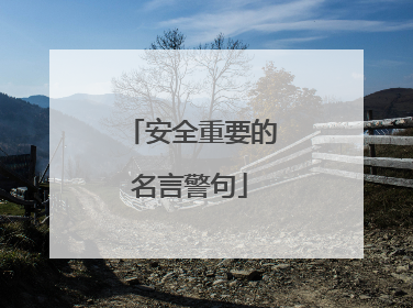 安全重要的名言警句