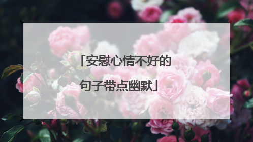 安慰心情不好的句子带点幽默