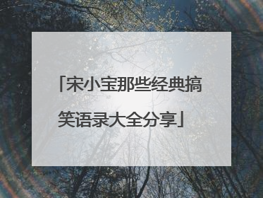 宋小宝那些经典搞笑语录大全分享