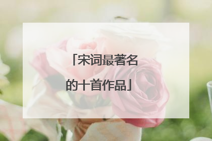 宋词最著名的十首作品