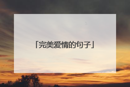 完美爱情的句子