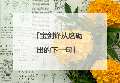 宝剑锋从磨砺出的下一句