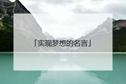 实现梦想的名言