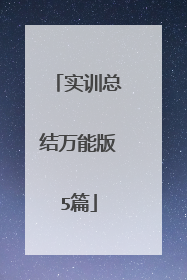 实训总结万能版5篇