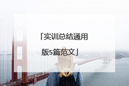 实训总结通用版5篇范文
