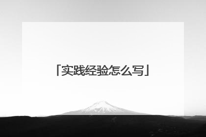 实践经验怎么写