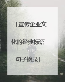 宣传企业文化的经典标语句子摘录