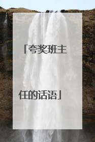 夸奖班主任的话语