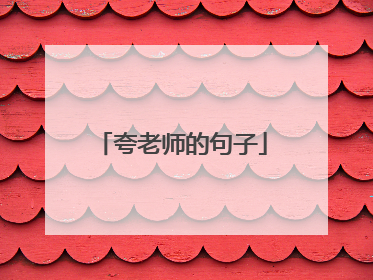 夸老师的句子