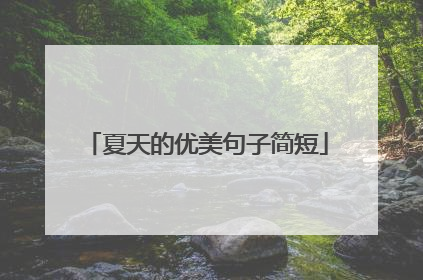 夏天的优美句子简短