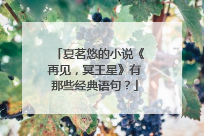 夏茗悠的小说《再见，冥王星》有那些经典语句？