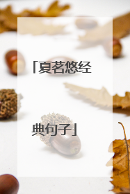 夏茗悠经典句子