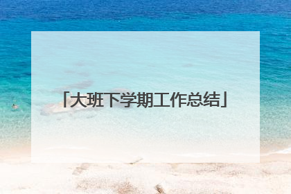 大班下学期工作总结