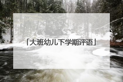 大班幼儿下学期评语
