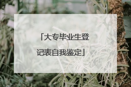 大专毕业生登记表自我鉴定