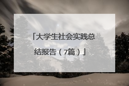 大学生社会实践总结报告(7篇)
