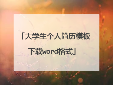 大学生个人简历模板下载word格式