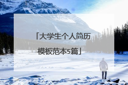 大学生个人简历模板范本5篇