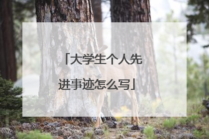 大学生个人先进事迹怎么写