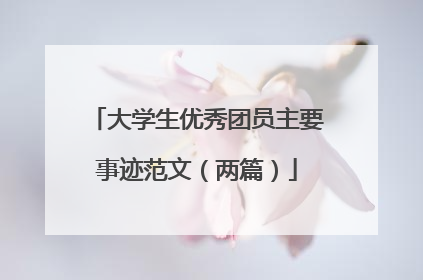 大学生优秀团员主要事迹范文（两篇）