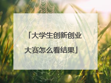 大学生创新创业大赛怎么看结果