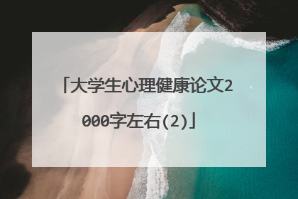 大学生心理健康论文2000字左右(2)