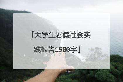 大学生暑假社会实践报告1500字