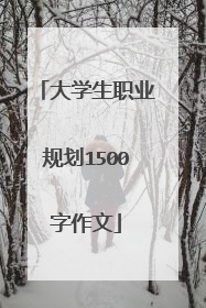 大学生职业规划1500字作文