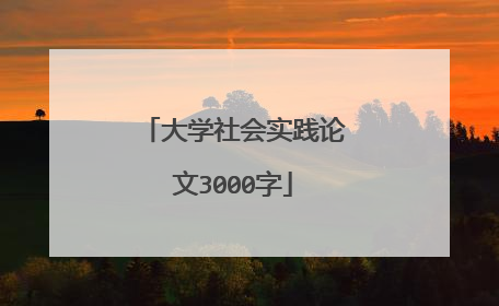 大学社会实践论文3000字