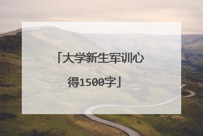 大学新生军训心得1500字