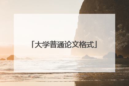 大学普通论文格式