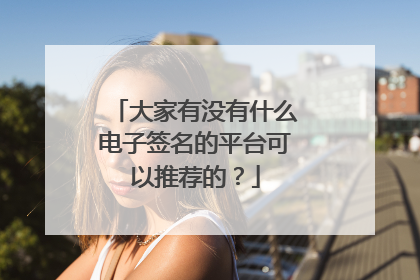 大家有没有什么电子签名的平台可以推荐的?