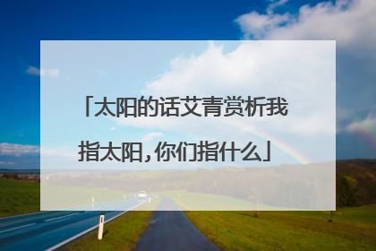 太阳的话艾青赏析我指太阳,你们指什么