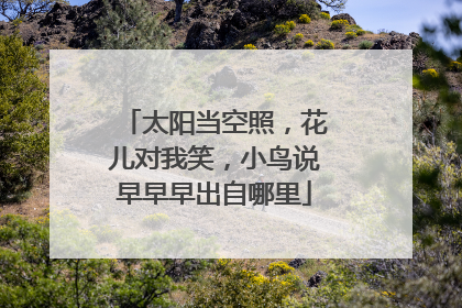 太阳当空照,花儿对我笑,小鸟说早早早出自哪里