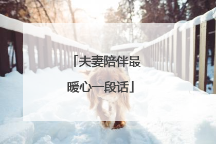 夫妻陪伴最暖心一段话