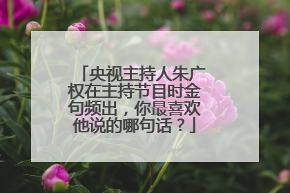 央视主持人朱广权在主持节目时金句频出,你最喜欢他说的哪句话?