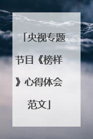 央视专题节目《榜样》心得体会范文