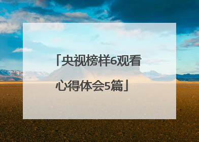 央视榜样6观看心得体会5篇
