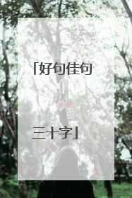 好句佳句三十字