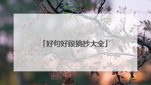 好句好段摘抄大全