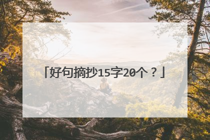 好句摘抄15字20个?