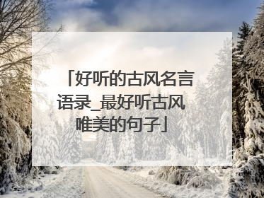好听的古风名言语录_最好听古风唯美的句子